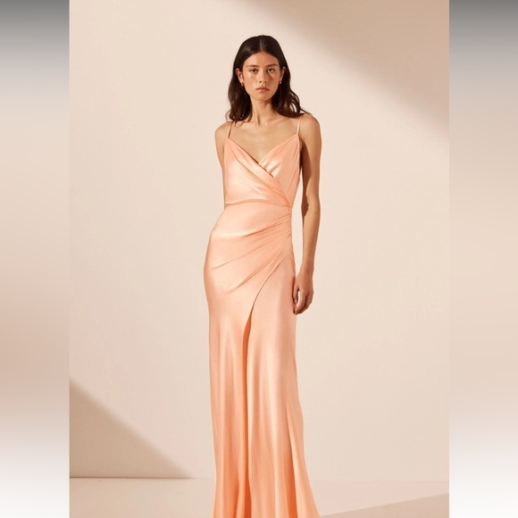 Shona Joy Dresses & Skirts - NWT NEVER WORN BRAND NEW La Lune Cross Draped Maxi Dress - Peach